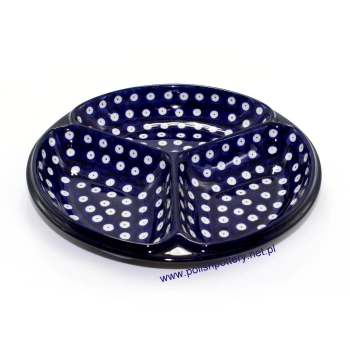 Półmisek trójdzielny II Gatunek dek. 70AX Tradycyjna Kropka